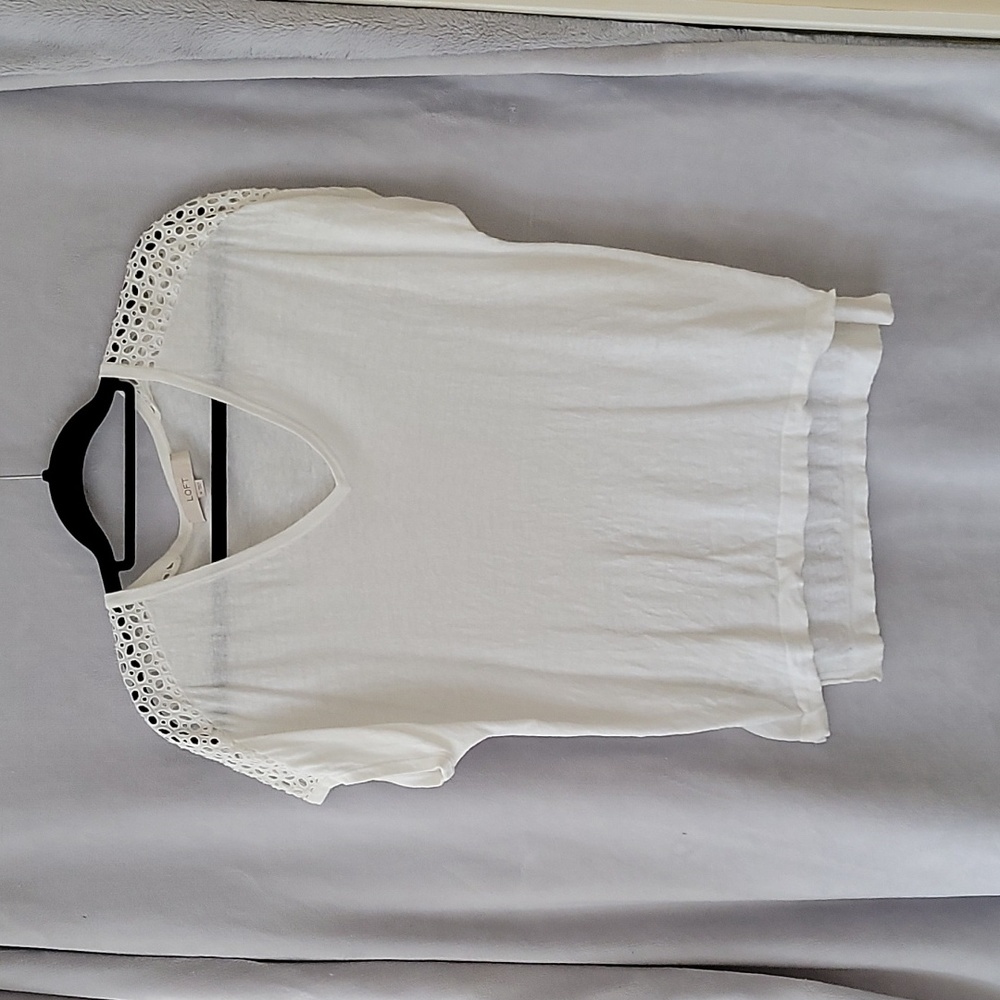 LOFT Short Sleeve Linen Blouse